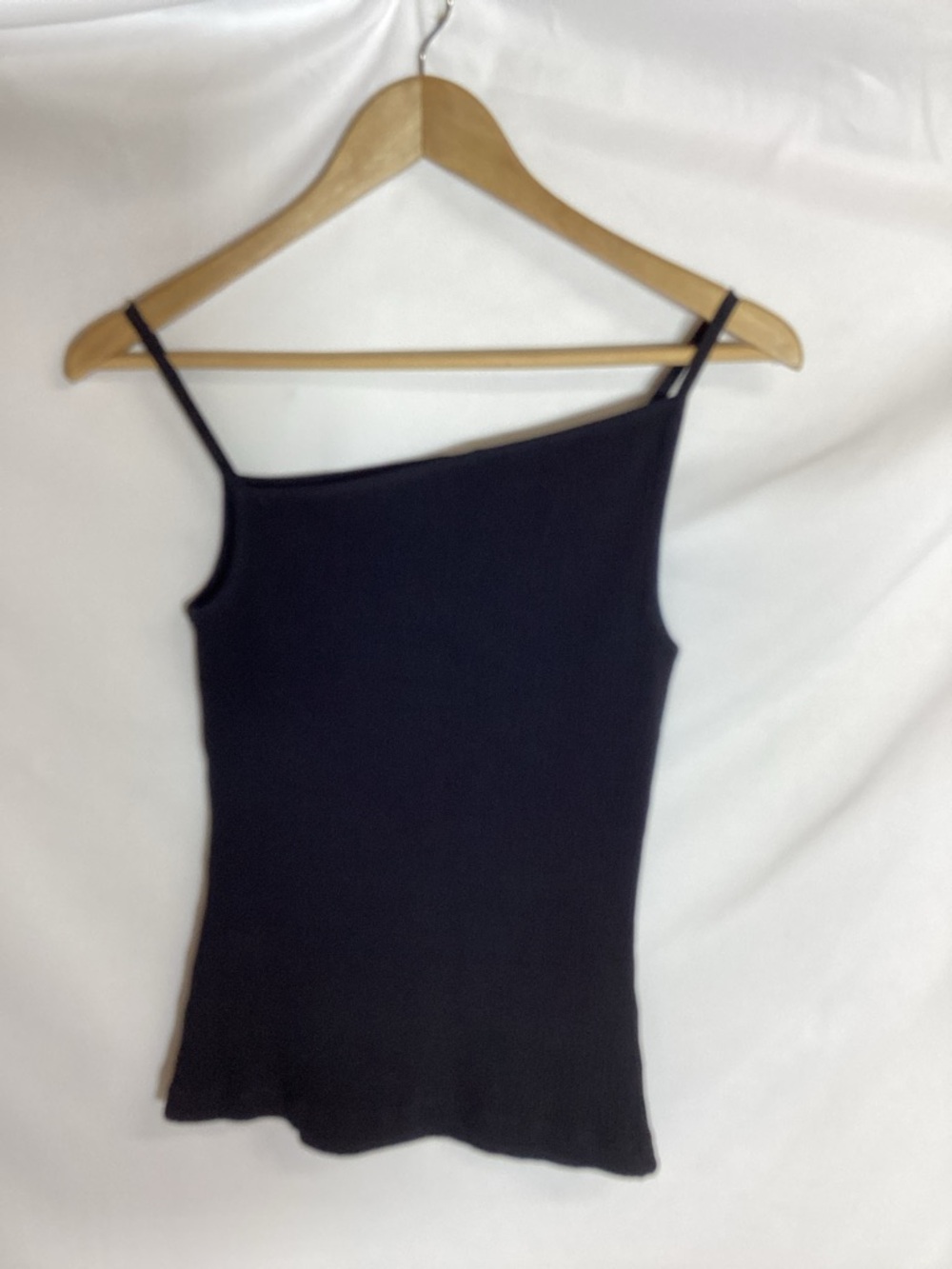 AGOLDE Priya Ribbed Asymmetrical Tank Top Black Size M - Picture 6 of 7
